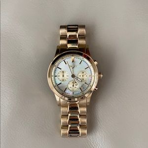 DKNY Gold Color Watch with Opal Face